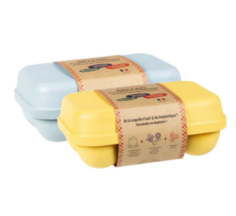 boite oeufs bleu et jaune